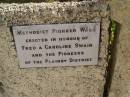 
Fred & Carolin SWAIN;
Crows Nest Methodist Pioneer Wall, Crows Nest Shire

