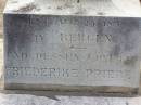 Christlieb PRIEBE,
born 23 March 1832? (1852?) in Pommern,
died 25 August 1898 in Bergen;
Friederike PRIEBE,
born 4 Dec 1849 in Pommern,
died 4 June 1912 in Bergen;
Douglas Lutheran cemetery, Crows Nest Shire