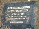 Alice Pauline STENZEL,
19 Nov 1910 - 3 Aug 2002;
Dugandan Trinity Lutheran cemetery, Boonah Shire