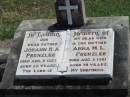 Johann H.A. PRENZLER,
father,
died 9 Aug 1967 aged 85 years;
Anna M.L. PRENZLER,
wife mother,
died 3 Aug 1961 aged 78 years;
Dugandan Trinity Lutheran cemetery, Boonah Shire