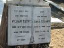 William EBERT,
son brother,
died 16 Sept 1935 aged 33 years;
Anna STUMER,
mother,
died 17 May 1944 aged 78 years;
Dugandan Trinity Lutheran cemetery, Boonah Shire