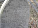 Frederich August Otto,
son of Otto & Mary BRISKEY,
died 10? April 1899 aged 13 years 4 months;
Emu Creek cemetery, Crows Nest Shire