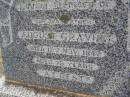 Alice GRAVING, wife,
died 24 June 1925? aged 48 years;
Arthur GRAVING, son,
died 18 March 1935? aged 5 months;
August GRAVING, father,
died 12 Nov 1947 aged 78 years;
Emu Creek cemetery, Crows Nest Shire