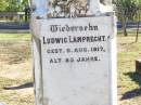 Gustine LAMPRECHT,
born 26 Nov 1831 died 18 Nov 1908 aged 77 years;
Ludwig LAMPRECHT,
died 6 Aug 1917 aged 85 years;
Fernvale General Cemetery, Esk Shire