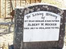 Albert W. MOCKER, husband father,
died 14 July 1954 aged 73 years;
Fernvale General Cemetery, Esk Shire