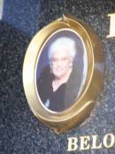 BROWELL;
Dorothy Olive ROTHWELL BOF DARBY,
29-4-32 - ,
mother of Colin, Lynette, Paul, John,
Terry (dec) & twins Julie Ann Mary &
Jacob Peter Hendrick (dec),
interred Lakes Entrance Vic;
Terry John DARBY,
26-12-58 - 22-4-98 aged 40,
father of Sarah & Anna DARBY,
son of Dorothy,
brother of Colin, Lynette, Paul & John;
Poochie,
died 21-4-96 aged 15 years 2 months,
poodle of Dorothy;
JEWELL;
ROTHWELL;
Fernvale General Cemetery, Esk Shire
