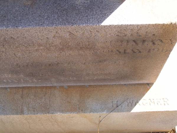 Louisa KANOWSKI,  | [unreadable]  | died May 1901;  | Glencoe Bethlehem Lutheran cemetery, Rosalie Shire  | 