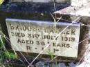 Bridget LAWLER,
died 31 July 1919 aged 38 years;
Teresa, infant daughter of John LAWLOR;
Gleneagle Catholic cemetery, Beaudesert Shire
