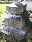 Elizabeth LAWLOR, wife mother,
native of Queens County Ireland,
30 years resident of Christmas Creek,
died Beaudesert 24 Dec 1902 aged 65 years;
James LAWLOR,
native of Brisbane,
died Christmas Creek 10 May 1904 aged 32 years;
Gleneagle Catholic cemetery, Beaudesert Shire