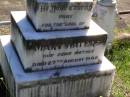 Mary WATERS, mother,
died 27 Aug 1942;
Gleneagle Catholic cemetery, Beaudesert Shire