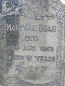 Patrick EGAN,
died 15 Mar 1969? aged 87 years;
Mary Ann EGAN,
died 19 Aug 1953? aged 91 years;
Gleneagle Catholic cemetery, Beaudesert Shire