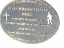 Bevan William (Speed) FLESSER,
born 25 Sept 1941 died 20 Feb 2000 aged 58 years,
husband father grandfather;
Gleneagle Catholic cemetery, Beaudesert Shire