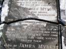 Honora MYLETT,
native of County Roscommon Ireland,
24 years resident Beaudesert,
died Beaudesert 7 Sept 1894 aged 90 years;
James MYLETT, son,
born County Roscommon Ireland,
died Beaudesert 19 Oct 1886? aged 41 years;
James MYLETT, grandson,
died Beaudesert 1 June 1881 aged 4 years;
Gleneagle Catholic cemetery, Beaudesert Shire
