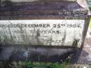 Mary MCCABE,
died 25 Dec 1904 aged 70 years;
Gleneagle Catholic cemetery, Beaudesert Shire