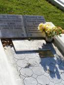 Richard Thomas LEO, brother-in-law,
died 25-9-1971 aged 70 years;
Patrick David LEO, husban,
died 4-5-1977 aged 72 years
interred Mt Gravatt Lawn Cemetery;
Christina LEO,
mother grandmother great-grandmother,
wife of Patrick David LEO,
died 8-10-91 aged 83 years
interred Mt Gravatt Lawn Cemetery;
David John LEO, son of David & Christina,
born 18 Dec 1939 died 19 Dec 1999 aged 60 years;
Gleneagle Catholic cemetery, Beaudesert Shire