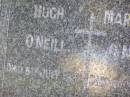 Hugh ONEILL,
died 5 July 1967;
Margaret ONEILL,
died 10 May 1975;
Gleneagle Catholic cemetery, Beaudesert Shire