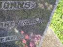 Frank E. JOHNS,
died 7 Sept 1942 aged 38 years;
Gleneagle Catholic cemetery, Beaudesert Shire