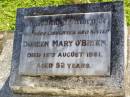 Doreen Mary OBRIEN,
daughter sister,
died 16 August 1961 aged 52 years;
Michael OBRIEN,
died 15 July 1985 aged 71 years;
Gleneagle Catholic cemetery, Beaudesert Shire