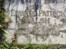 Edward Patrick WALSH,
died 11-11-72 aged 72 years;
Gleneagle Catholic cemetery, Beaudesert Shire