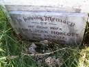 Esme Jean NORCOTT, wife,
died 24-5-72 aged 37 years;
Gleneagle Catholic cemetery, Beaudesert Shire