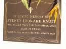 Sydney Leonard KNOTT,
died 2 Sept 2003 aged 69 years;
Gleneagle Catholic cemetery, Beaudesert Shire