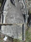 William MEIKLE
died 31 Aug 1890
aged 72
Mary
wife of above
Died May 14 1989
aged 79
Goodna General Cemetery, Ipswich.