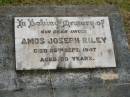 Amos Joseph RILEY,
uncle,
died 28 Sept 1947 aged 80 years;
Goomeri cemetery, Kilkivan Shire