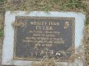Wesley Ivan EULER,
14-7-1934 - 18-8-2004 aged 70 years,
husband of Elaine,
father father-in-law pop;
Goomeri cemetery, Kilkivan Shire