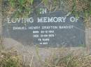Samuel Henry Drayton BANDIDT,
born 28-12-1902,
died 12-09-1978 aged 76 years;
Goomeri cemetery, Kilkivan Shire