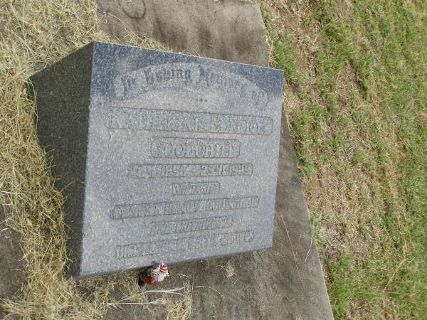 Katherine Elfreda GOODCHILD,  | 28-1-1899? - 25-11-1929,  | wife of Ernest Henry GOODCHILD,  | mother of Jim, Elaine, Keith & Geoff;  | Goomeri cemetery, Kilkivan Shire  | 
