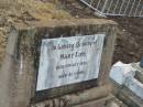 
Mary LIPP,
died 9 Oct 1933 aged 85 years;
Greenmount cemetery, Cambooya Shire
