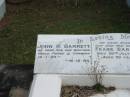son
John R BARRETT
b: 14-1-25
d: 16-12-85
husband
Frank BARRETT
28 Jul 1965
aged 59
wife
Margaret Gray BARRETT
3 Nov 1990
aged 83
St Matthews (Anglican) Grovely, Brisbane