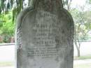 Mary Jane
wife of James TAYLOR
12 May 1891
aged 22
St Matthews (Anglican) Grovely, Brisbane