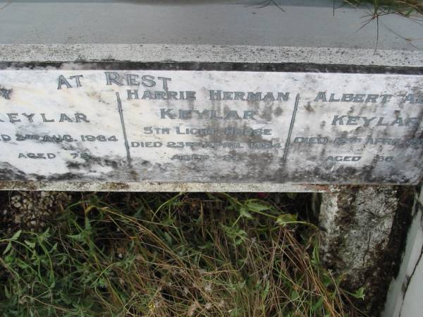 Harrie Herman KEYLAR  | 23 Apr 1984  | aged 96  |   | St Matthew's (Anglican) Grovely, Brisbane  | 