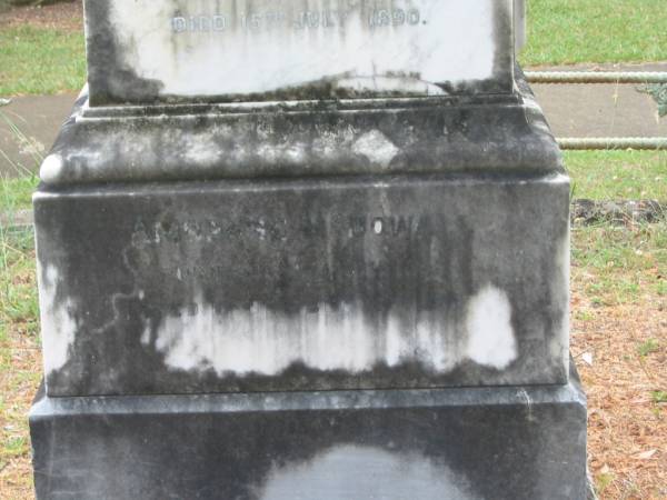 John McDOWALL  | 23 Feb 1873  | aged 63  |   | son  | John FOSTER  | 17 Feb 1868  | aged 10  |   | Dora Jane McDOWALL  | 18 Aug 1894  | aged 38  |   | Mary Ann McDOWALL  | 21 Aug 1894  | aged 44  |   | Elizabeth Ann McDOWALL  | 11 Aug 1890  |   | second son  | James William  | B: 5 Nov 1849  | D: 15 Jul 1890  |   | Ambrose McDOWALL  | B: 20 Mar 1853  | D: 16 Dec 1911  |   | St Matthew's (Anglican) Grovely, Brisbane  | 