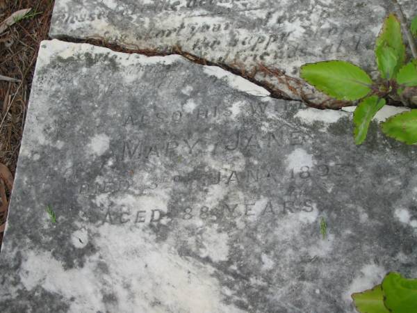 James BLAIR  | Apr 17 1881  | aged 77  |   | wife  | Mary Jane  | Jan 3 1893  | aged 88  |   | St Matthew's (Anglican) Grovely, Brisbane  | 