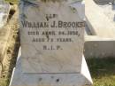 William J BROOKS
d: 24 Apr 1932, aged 72
Mary (wife of W.J.BROOKS)
d: 18 Dec 1936, aged 72
our dear son
Edward Charles BROOKS
d: 20 Jul 1910, aged 19
Harrisville Cemetery - Scenic Rim Regional Council
