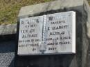 Heinrich ALTHAUS
d: 27 Jan 1963, aged 87
Elizabeth ALTHAUS
d: 9 Jan 1964, aged 81
Howard Leslie Philip WILLIAMS
b: 1906, d: 1995
Elsie Evelyn WILLIAMS (nee ALTHAUS)
b: 1914 d: 1989
Harrisville Cemetery - Scenic Rim Regional Council