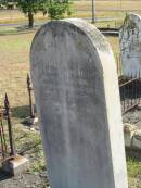 Eliza E ETH
OF
??EA ?? M
who 19 ?? 6th 1875
Harrisville Cemetery - Scenic Rim Regional Council