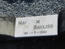 Malcolm BAYLISS
d: 7 Oct 1963
Honora Annie BAYLISS
d: 11 Jul 1977
Harrisville Cemetery - Scenic Rim Regional Council