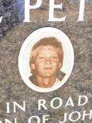 Dwayne Peter SMIT,
born 26-3-1970 Numurkah Vic,
died 28-5-1988 Helidon Qld,
passenger in road accident,
son of John & Elizabeth,
brother of John, Sean, Louise & Marcus,
brother-in-law of Elizabeth,
uncle of Zacharias;
Helidon Catholic cemetery, Gatton Shire