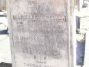 Margaret POWER,
wife of Thomas POWER,
native Co Roscommon Ireland,
died 18 Aug 1902 aged 68 years;
Thomas POWER,
native Waterford Ireland,
died 20 July 1934 aged 93 years;
Helidon Catholic cemetery, Gatton Shire