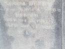 Hugh DEVIR,
husband of Sabina DEVIR,
native of Ai?hill Mayo Ireland,
died 5? Aug 1897? aged 60 years;
Helidon Catholic cemetery, Gatton Shire