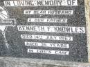 Kenneth F. KNOWLES, husband father,
died 14 July 1967 aged 35 years;
Helidon Catholic cemetery, Gatton Shire