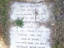 Patrick FLANAGAN,
died 12 May 1893 aged 48 years;
Francis, brother,
died 16 Jan 1923 aged 85 years;
Bridget, wife of Francis FLANAGAN,
died 12 April 1927 aged 87 years;
Neville John LORD, great-grandson,
died 23 Dec 1922 aged 6 weeks;
Helidon Catholic cemetery, Gatton Shire