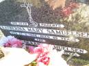 Katherina Mary SAMUELSEN,
died 27-6-1958 aged 49 years;
Hans Skaarn SAMUELSEN,
died 28-4-1977 aged 73 years;
Helidon Catholic cemetery, Gatton Shire