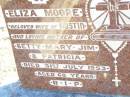 Eliza MOORE,
wife of Austin,
mother of Betty, Mary, Jim & Patricia,
died 31 July 1953 aged 60 years;
Helidon Catholic cemetery, Gatton Shire