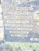 James OBRIEN, husband father,
1874 - 1945;
Beatrice, daughter sister,
1914 - 1918;
Margaret Beatrice OBRIEN, mother,
1884 - 1959;
Helidon Catholic cemetery, Gatton Shire