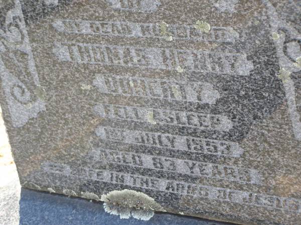 Thomas Henry DOHERTY,  | husband,  | died 1 July 1953 aged 83 years;  | Helidon General cemetery, Gatton Shire  | 