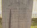 Wilfred James,
son of John & Mary BROWN,
died 21 July 1913 aged 3 12 years;
William BROWNE,
died Highfields 15? June 1926 aged 52 years,
erected by brothers & sisters;
Highfields Baptist cemetery, Crows Nest Shire